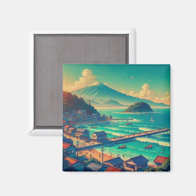 Serene Shores of Fuji Magnet (Front/Back)