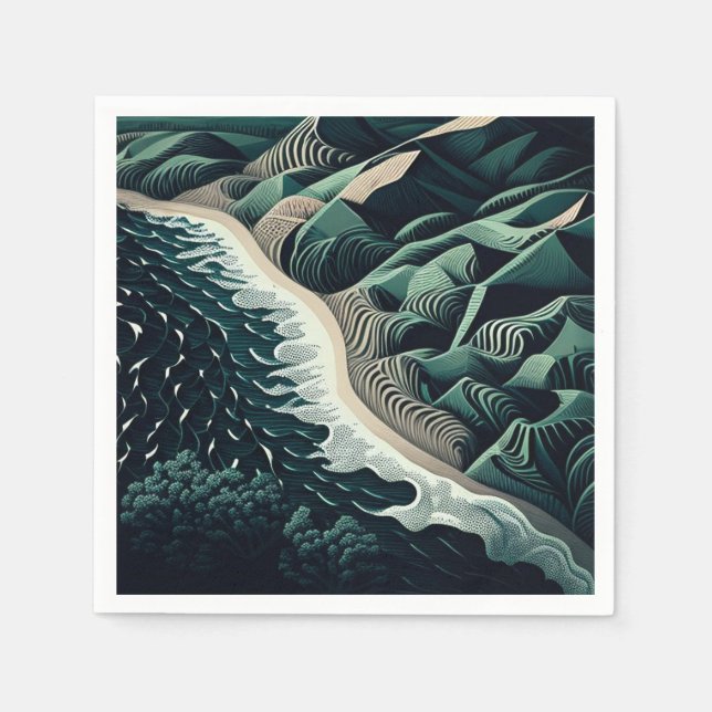 Serene Shores Pappersservett (Framsidan)