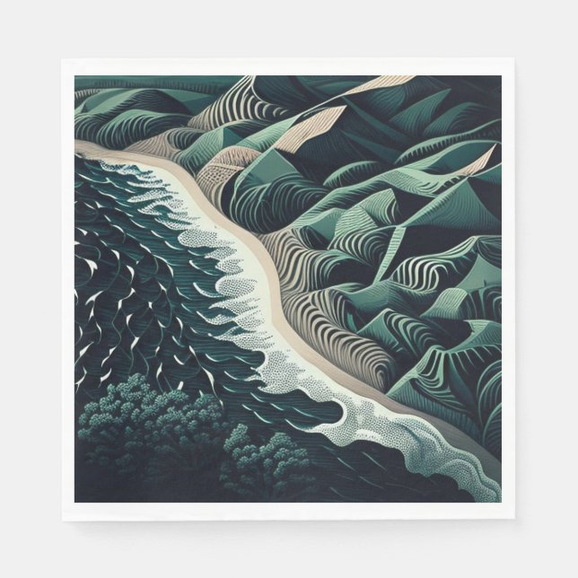 Serene Shores Pappersservett (Framsidan)