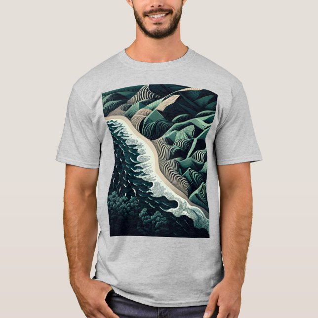 Serene Shores T Shirt (Framsida)