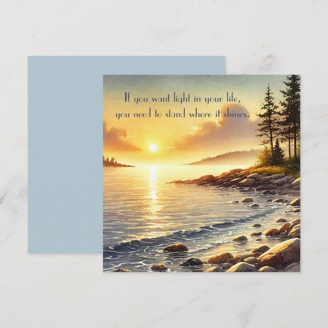 Serene Sjö & Quote Anteckningskort (Fram/baksida)
