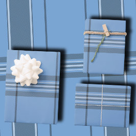 Serene Sky Blue and Slate Winter Tartan Plaid