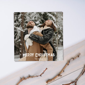 Serene Snowfall Scene Rustic Winter Photo Card Julkort