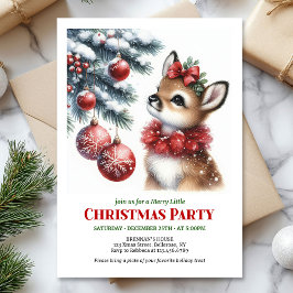 Serene snowy forest Christmas kids invitation Inbjudningar