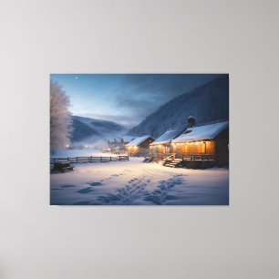 Serene Snowy Natt: Snöflingor tystnad Canvastryck