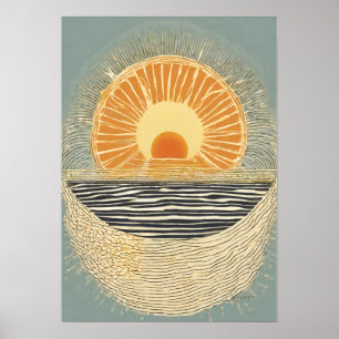 Serene Sol Illustration Wall Art Poster