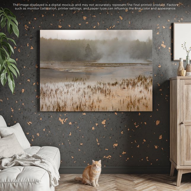 Serene Steam: En fredlig gulstolpe Canvastryck (Skapare uppladdad)