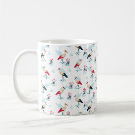 Serene Stork Sanctuary - Elegant Pond Scene Kaffemugg