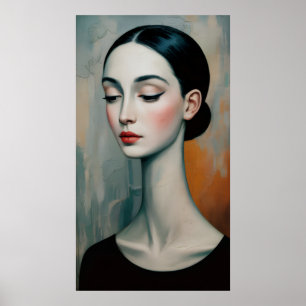 Serene Stylized Porträtt Poster