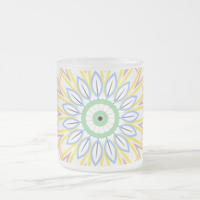 Serene Sunrise Frosted Glass Mugg (Center)