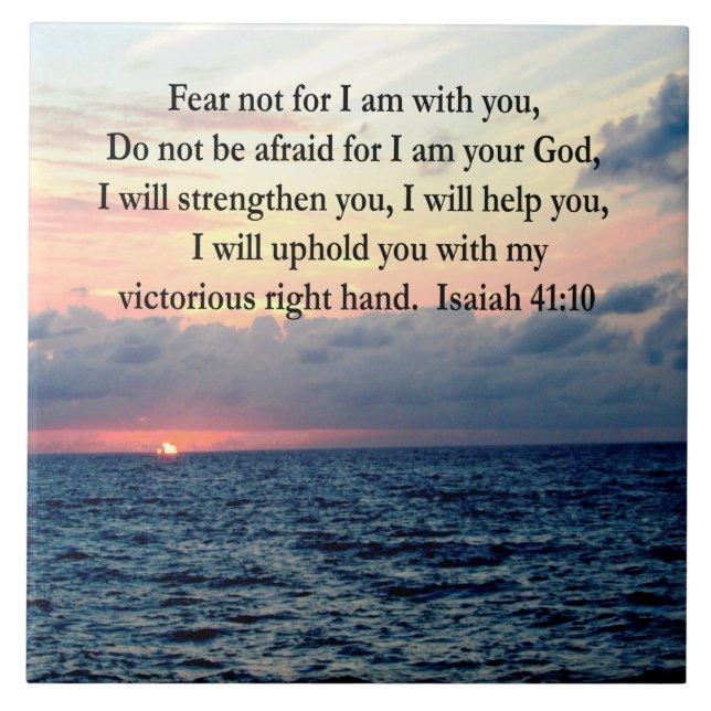 SERENE SUNRISE ISAIAH 41:10 KAKELPLATTA (Framsidan)
