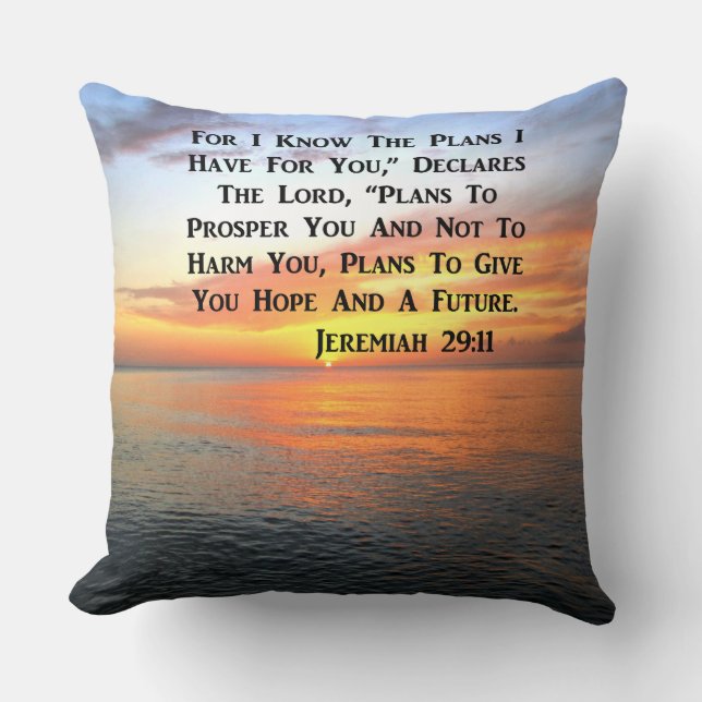 SERENE SUNRISE JEREMIAH 29:11 BIBLE VERSE KUDDE (Framsida)