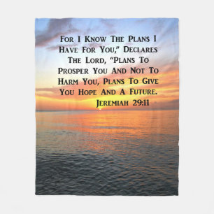 SERENE SUNRISE JEREMIAH 29:11 BIBLIG VERSE FLEECEFILT
