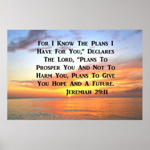 SERENE SUNRISE JEREMIAH 29:11 BIBLIG VERSE POSTER