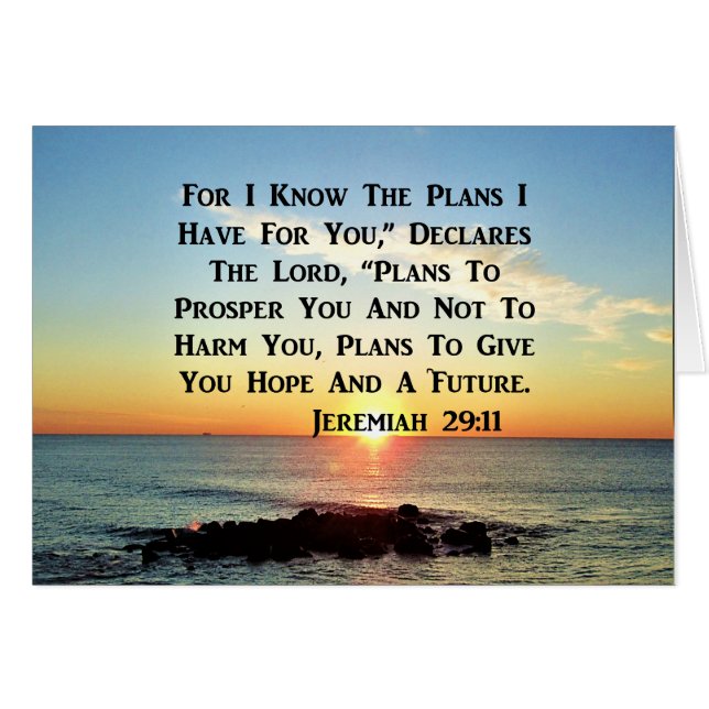 SERENE SUNRISE JEREMIAH 29:11 SCRIPTURE DESIGN HÄLSNINGSKORT (Framsidan Horizontal)