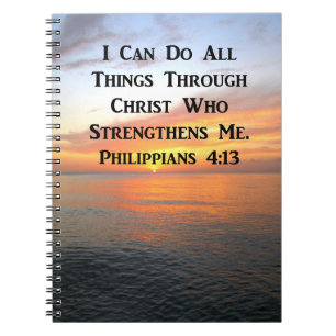 SERENE SUNRISE PHILIPPIANS 4:13 PHOTO SCRIPTURE ANTECKNINGSBOK