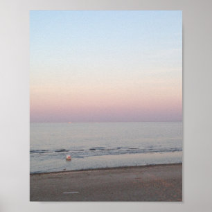 Serene Sunset Beach Ocean Photo Poster