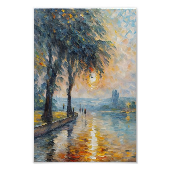 Serene Sunset by Vatten Impressionist Ligcape Art Fototryck (Framsidan)