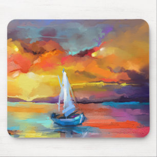 Serene Sunset Sailboat Art Musmatta
