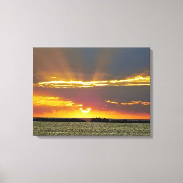 Serene Sunset Wrapped Canvas Skriv ut (Framsida)