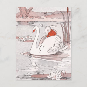 Serene Svan Ge Rabbit a Hiss Vykort
