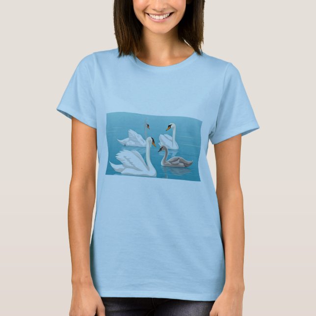 Serene Svanar: Familjeharmoni T Shirt (Framsida)