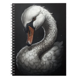 "Serene Swan" Floral Art Spiral Notebook Anteckningsbok
