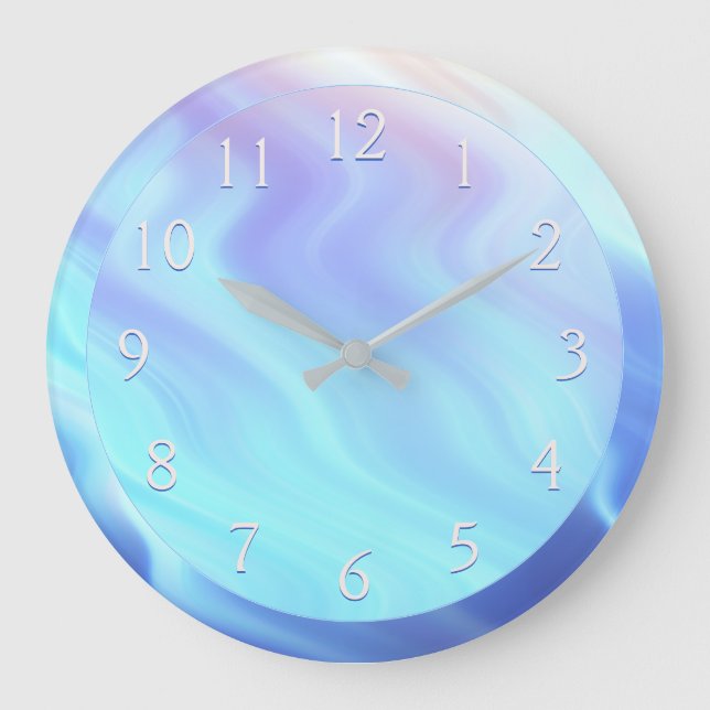 Serene Teal Lavender Ro Stor Klocka (Framsida)