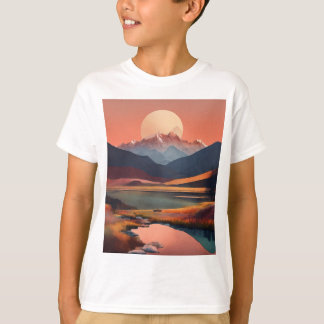 Serene-toppar: ett minimalistiskt landskap T-Shirt