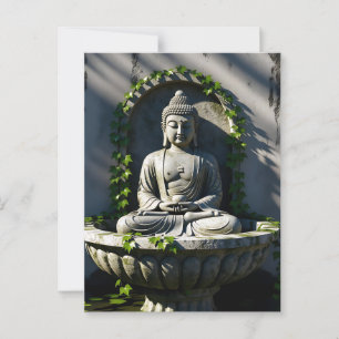 Serene Tranquil Buddha Fontän Vykort