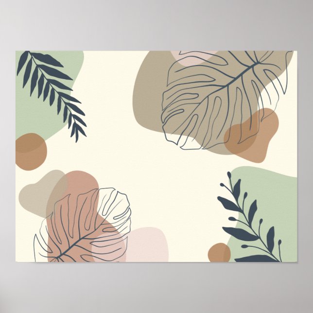 Serene Tropical Löv Abstrakt Art Poster (Framsidan)