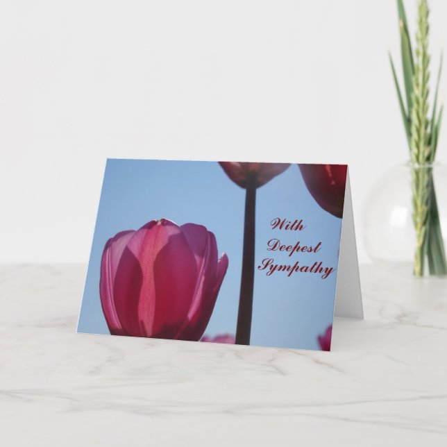 Serene Tulips stäng Sympathy Card Kort (Framsida)