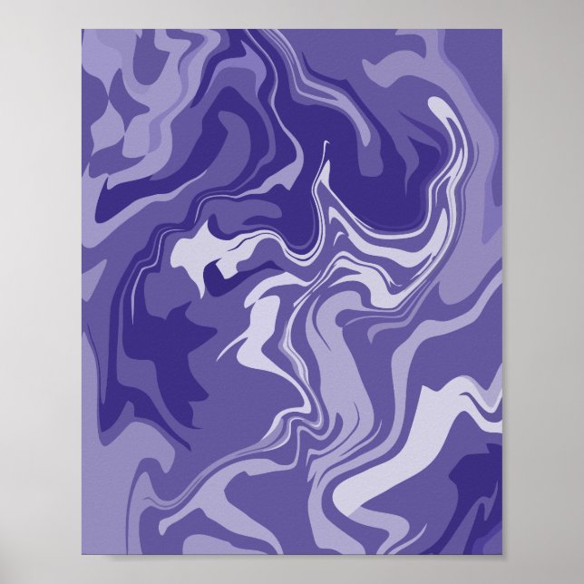 Serene Vågar i Lilan i Abstrakt Harmony Poster (Framsidan)