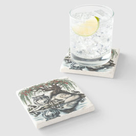 Serene Varg Family Oasis i Idyllic Nature Stenunderlägg