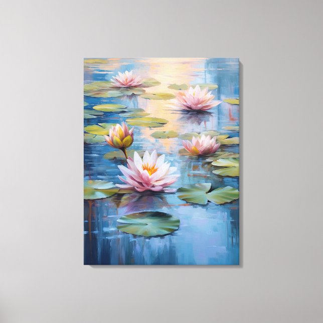 Serene Vatten Lily Pond Fine Art Canvastryck (Framsida)