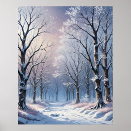 Serene vinterskog poster