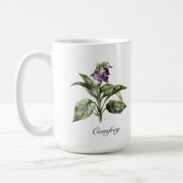 Serene Watercolor Comfrey, anpassningsbar Kaffemugg