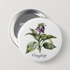 Serene Watercolor Comfrey, anpassningsbar Knapp