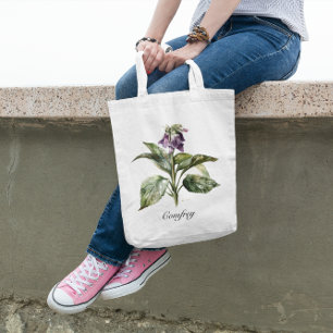 Serene Watercolor Comfrey, anpassningsbar Tygkasse