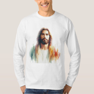 Serene Watercolor Jesus Christ Portrait – Spiritua T Shirt