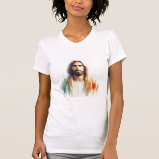 Serene Watercolor Jesus Christ Portrait – Spiritua T Shirt