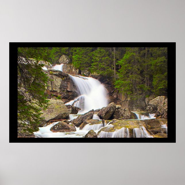 Serene Waterfall Poster - High Tatras Slovakia (Framsidan)