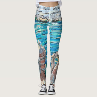 Serene Waterscape i San Juan de Ulua, Veracruz Leggings