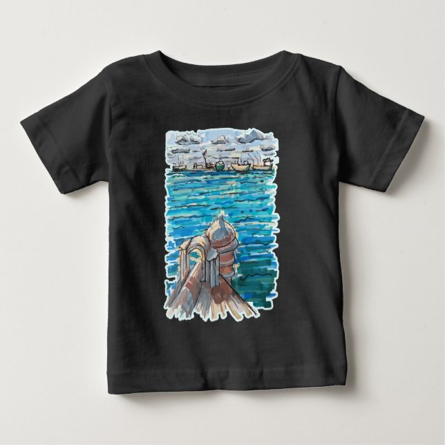 Serene Waterscape i San Juan de Ulua, Veracruz T Shirt (Framsida)