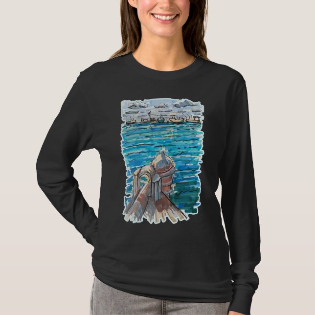 Serene Waterscape i San Juan de Ulua, Veracruz T Shirt (Framsida)