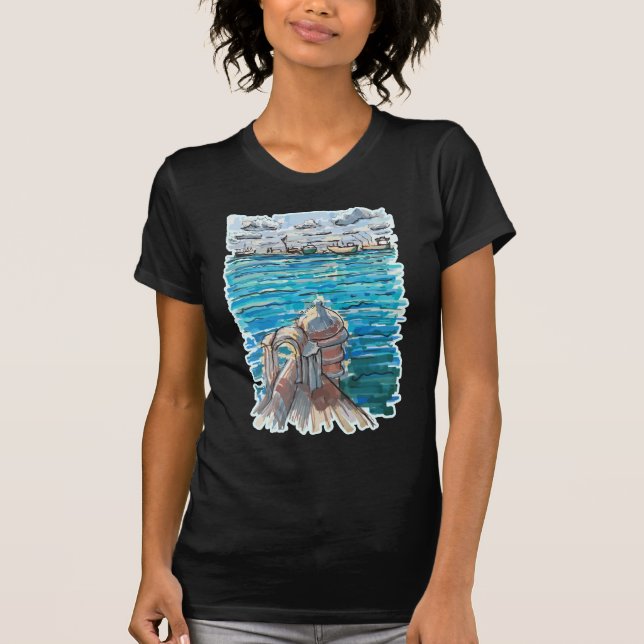 Serene Waterscape i San Juan de Ulua, Veracruz T Shirt (Framsida)