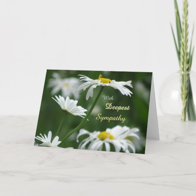 Serene White Flowers Sympathy Greeting Card Kort (Framsida)