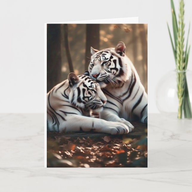 Serene White Tiger Companions Kort (Framsida)
