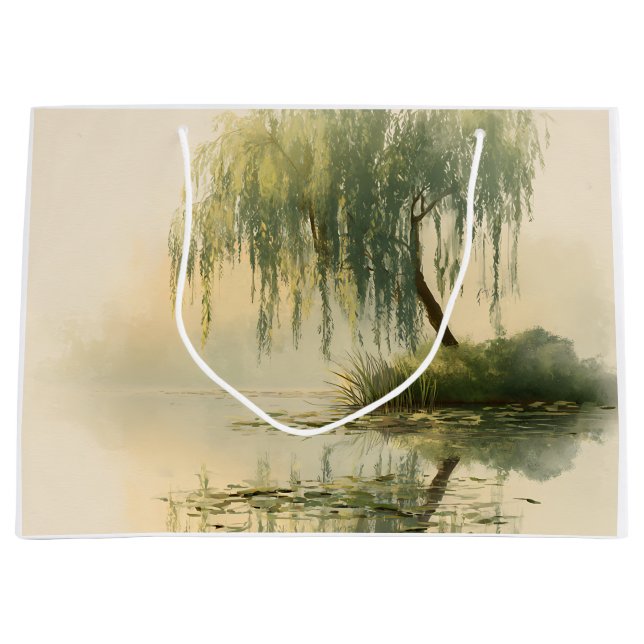 Serene Willow Tree Reflection Nature Art (1) (Framsidan)