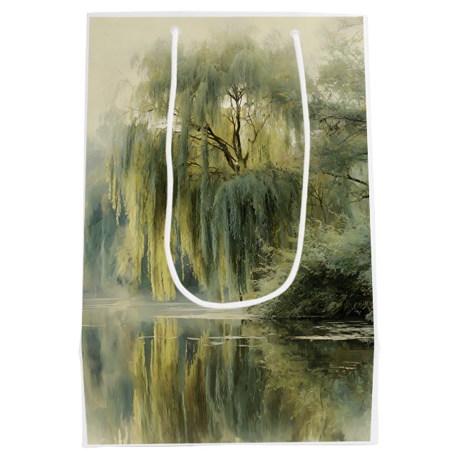 Serene Willow Tree Reflection Nature Art (10) (Baksidan)